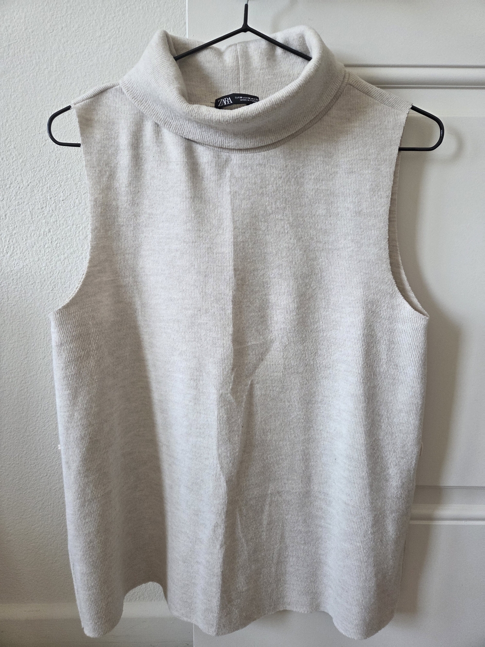 Zara Sleeveless Turtleneck Sweater - Cream